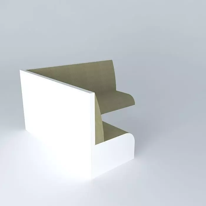 corner booth Free 3D model_0