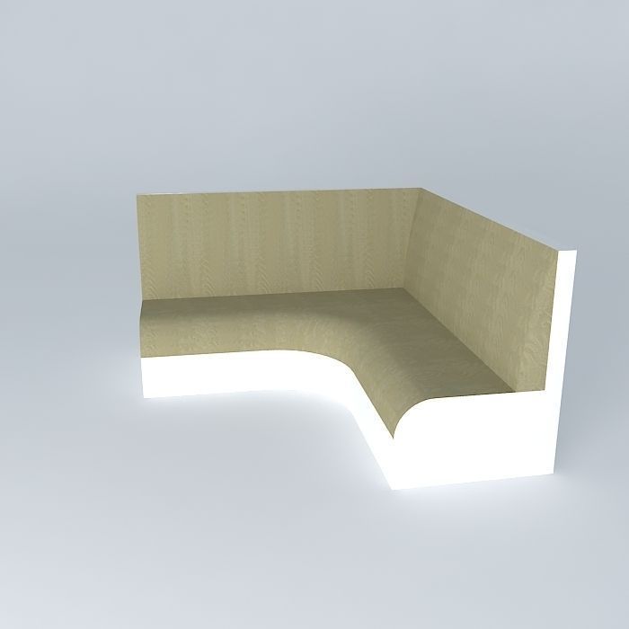 corner booth Free 3D model_2