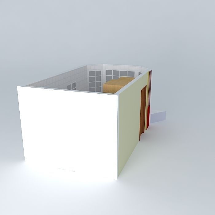 itatibacozinha house with door Free 3D model_1
