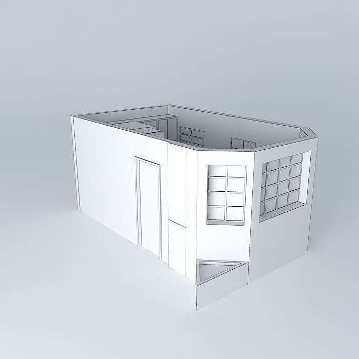 itatibacozinha house with door Free 3D model_3