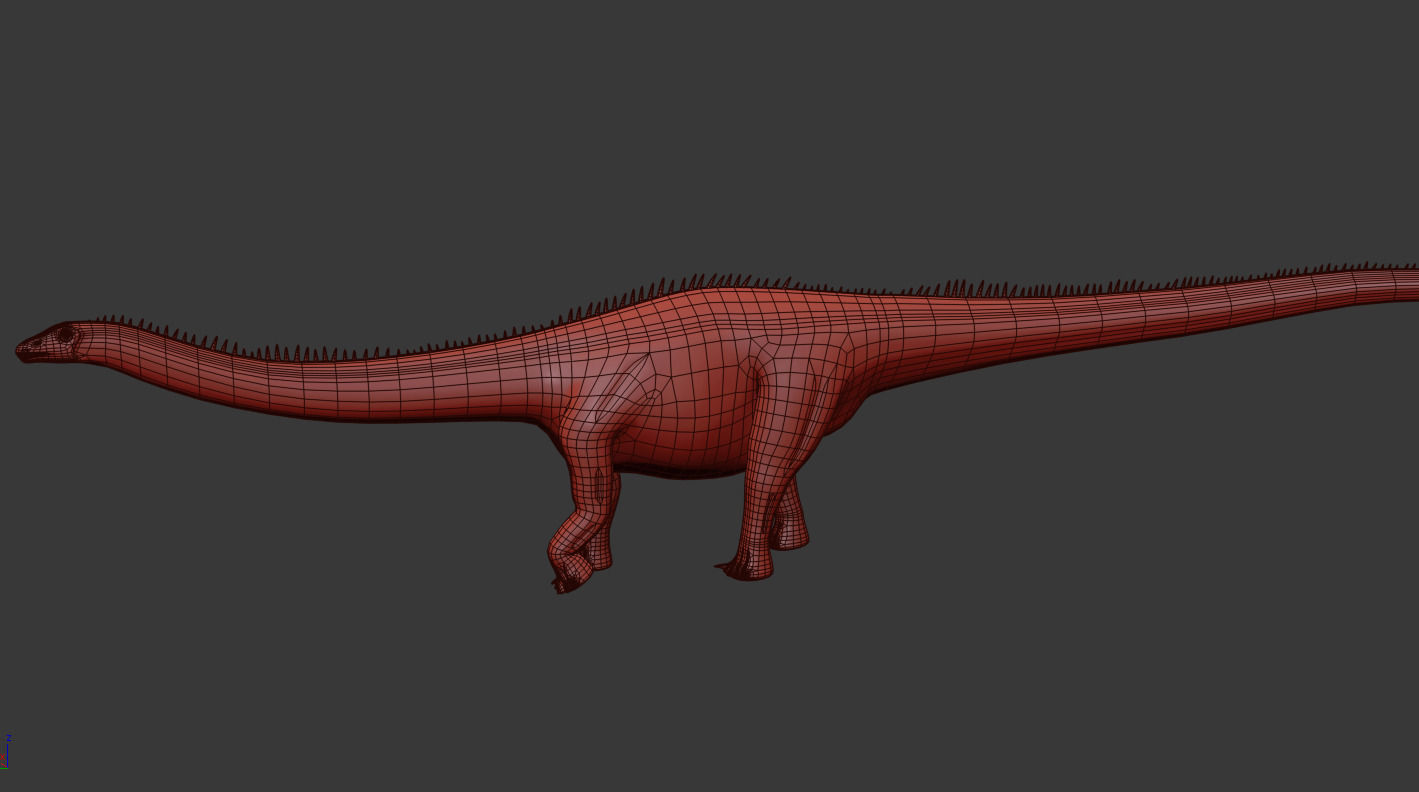 Real Life Diplodocus Dinosaur - Animated 3d model 3D model_30
