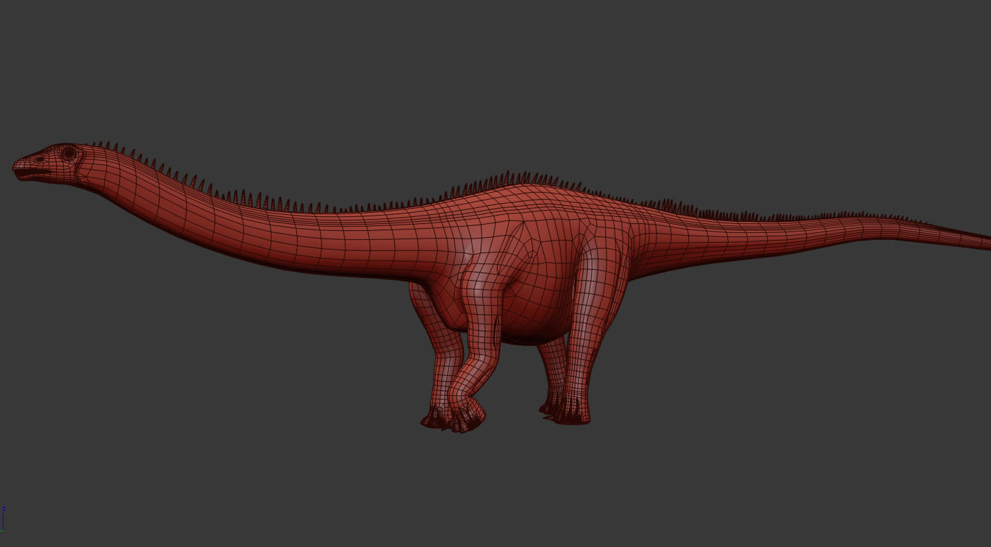 Real Life Diplodocus Dinosaur - Animated 3d model 3D model_27