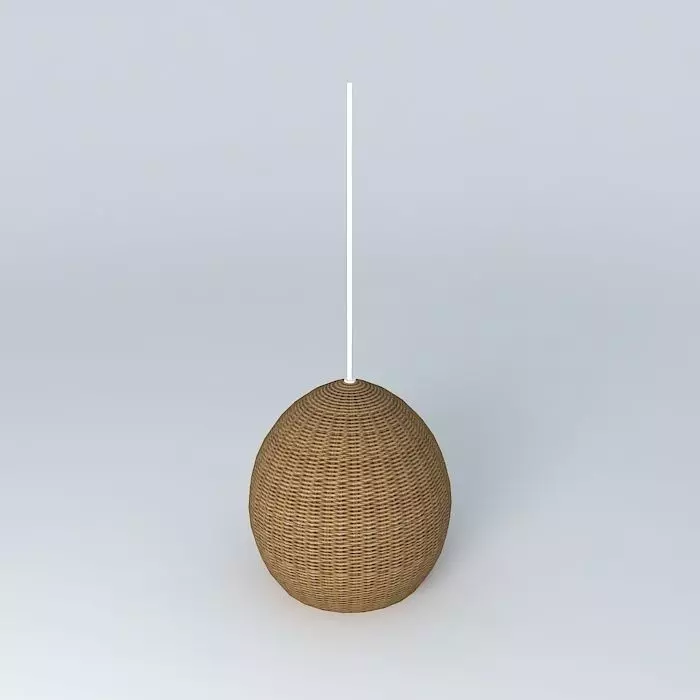 lustre de vime wicker ceiling lamp Free 3D model_0