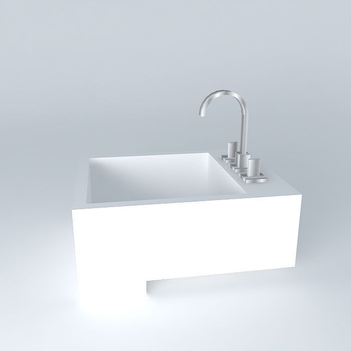 pia semi encaixe bathroom sink Free 3D model_2