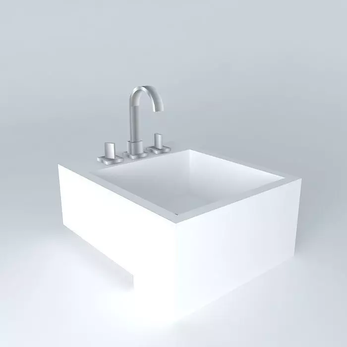 pia semi encaixe bathroom sink Free 3D model_0