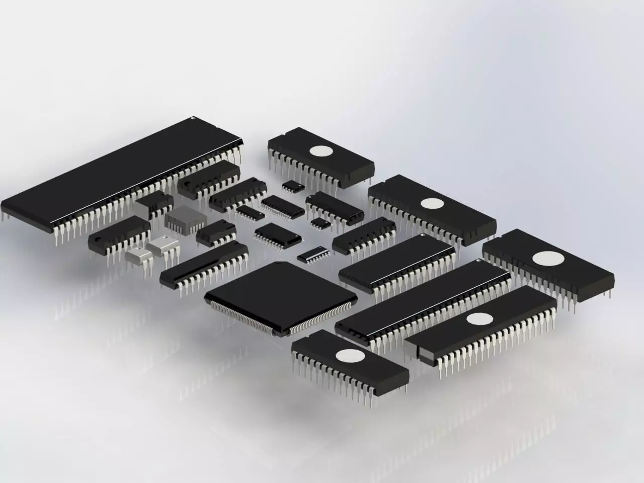 DIP IO SO SDIP PLC Chips Free 3D model
