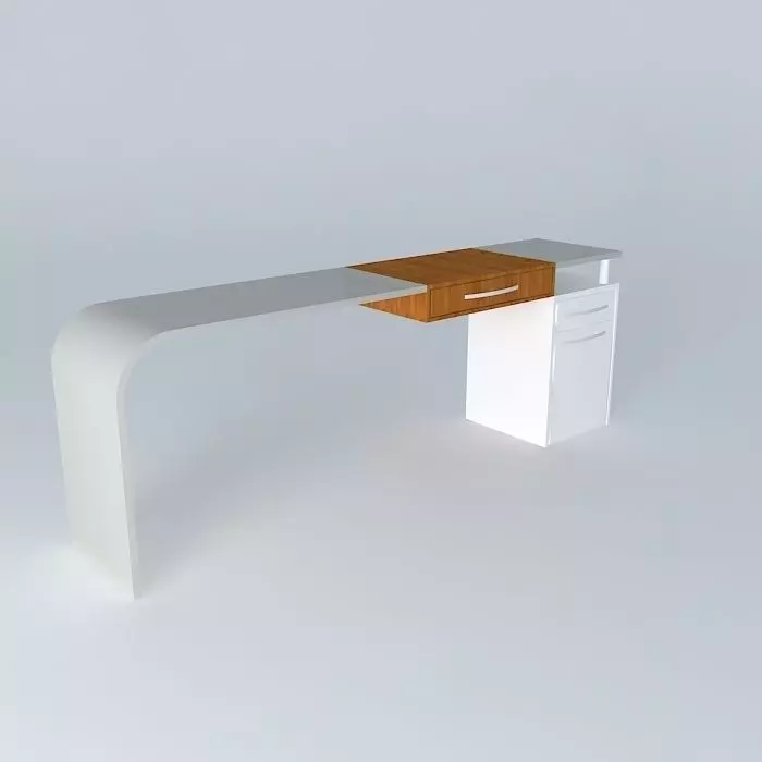 desk desk with wooden top and drawers Free 3D model