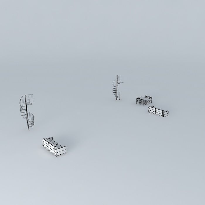 claudeniceorkut set of stairs Free 3D model_3