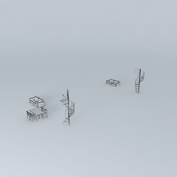 claudeniceorkut set of stairs Free 3D model_4