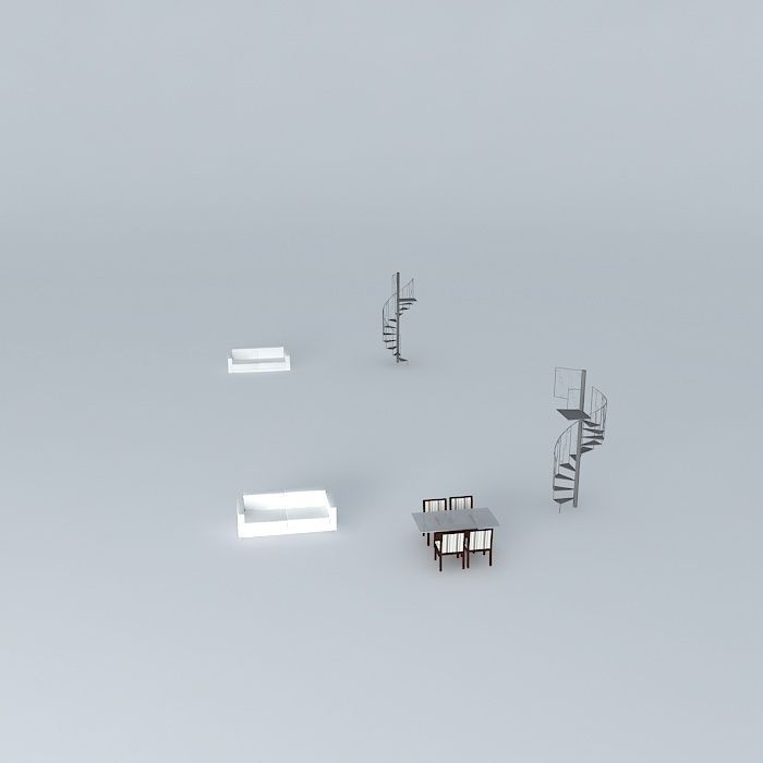 claudeniceorkut set of stairs Free 3D model_2