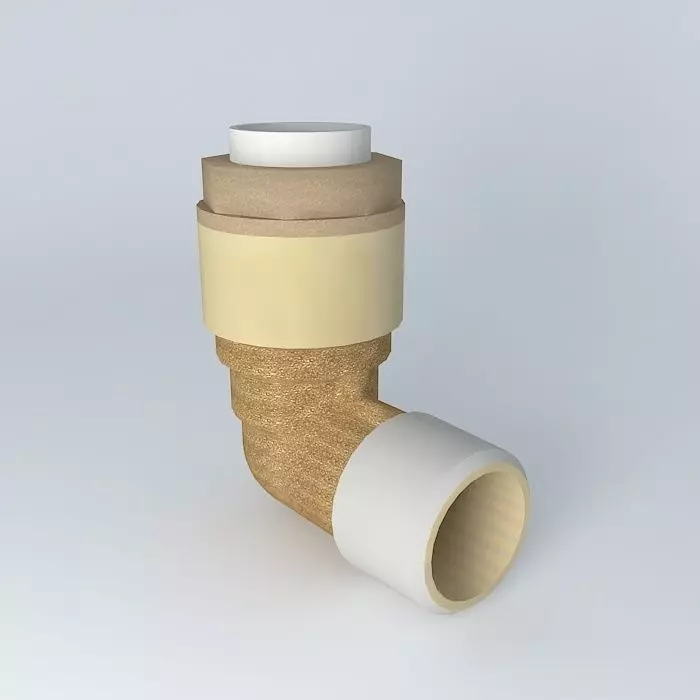 Angled male connector push made 16-15x21 Free 3D model