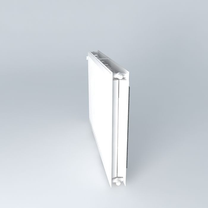 Two blades steel radiator H720 L1110 Free 3D model_2