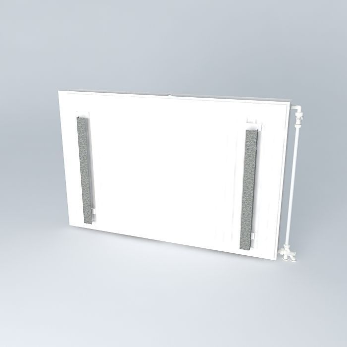 Two blades steel radiator H720 L1110 Free 3D model_1