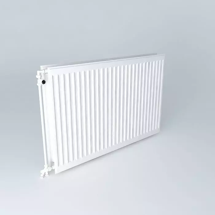Two blades steel radiator H720 L1110 Free 3D model_0