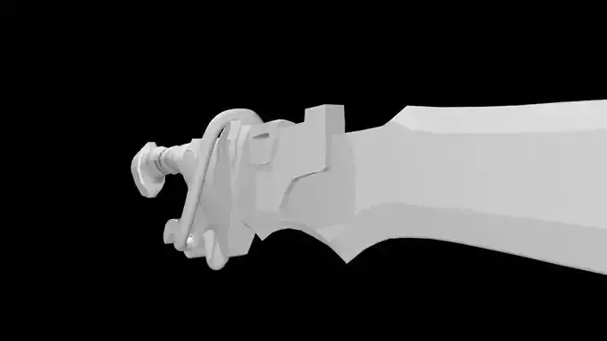 Steam punk sword Low-poly 3D model