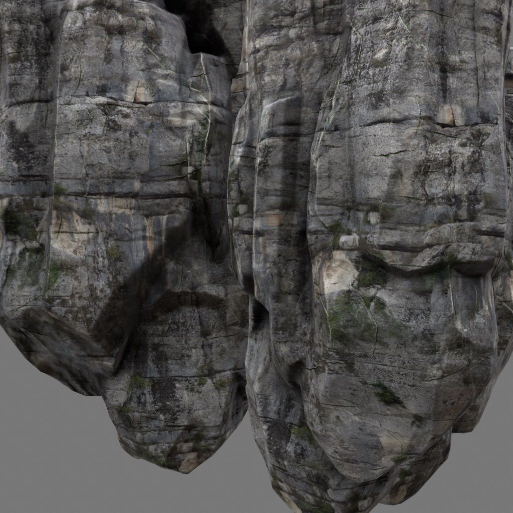 mountain rock formation Low-poly 3D model_7