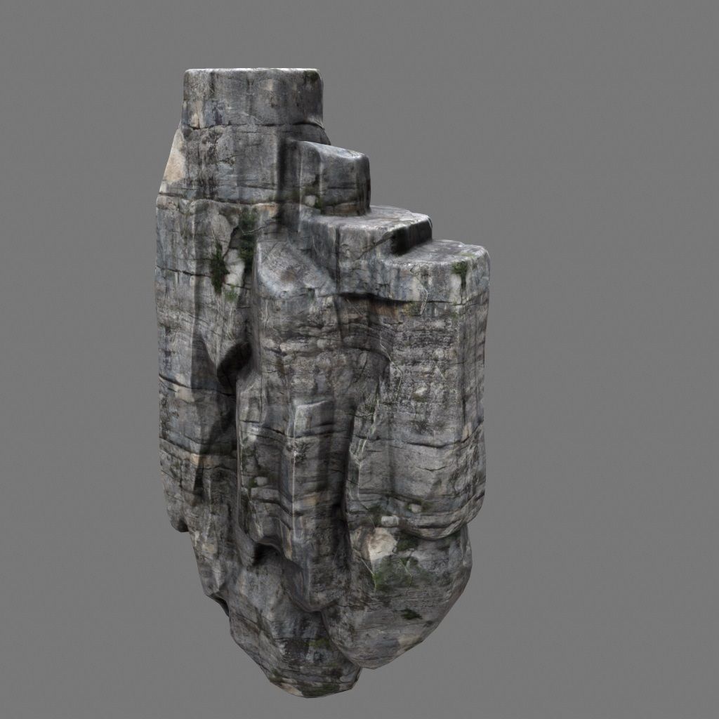 mountain rock formation Low-poly 3D model_2