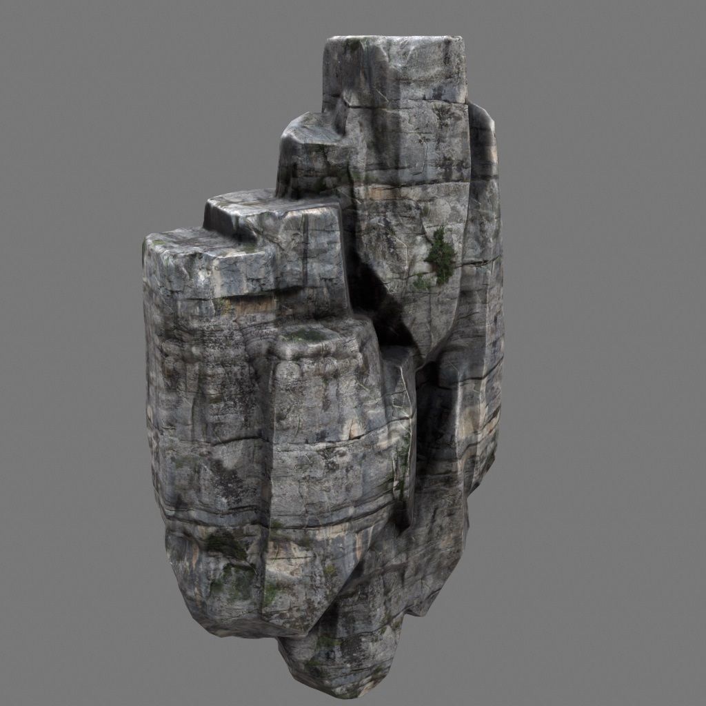 mountain rock formation Low-poly 3D model_1