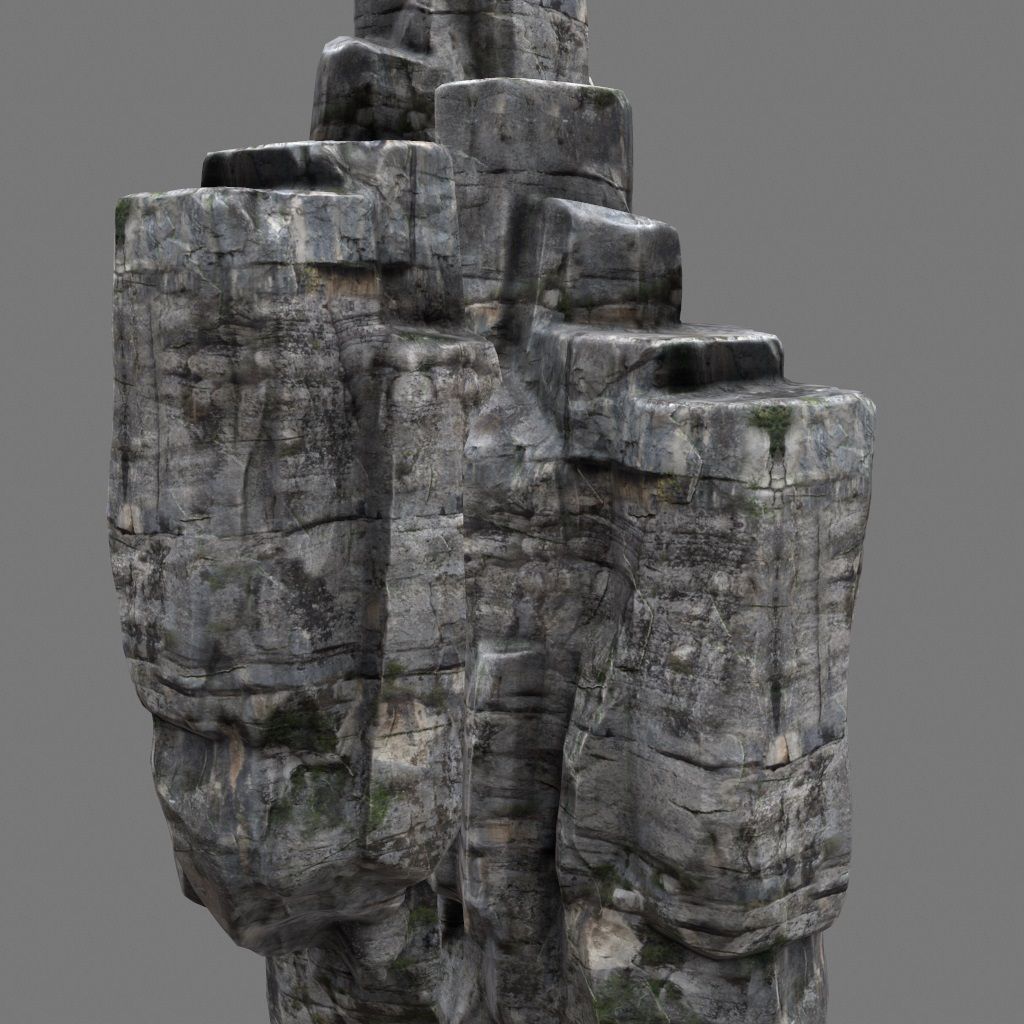 mountain rock formation Low-poly 3D model_6