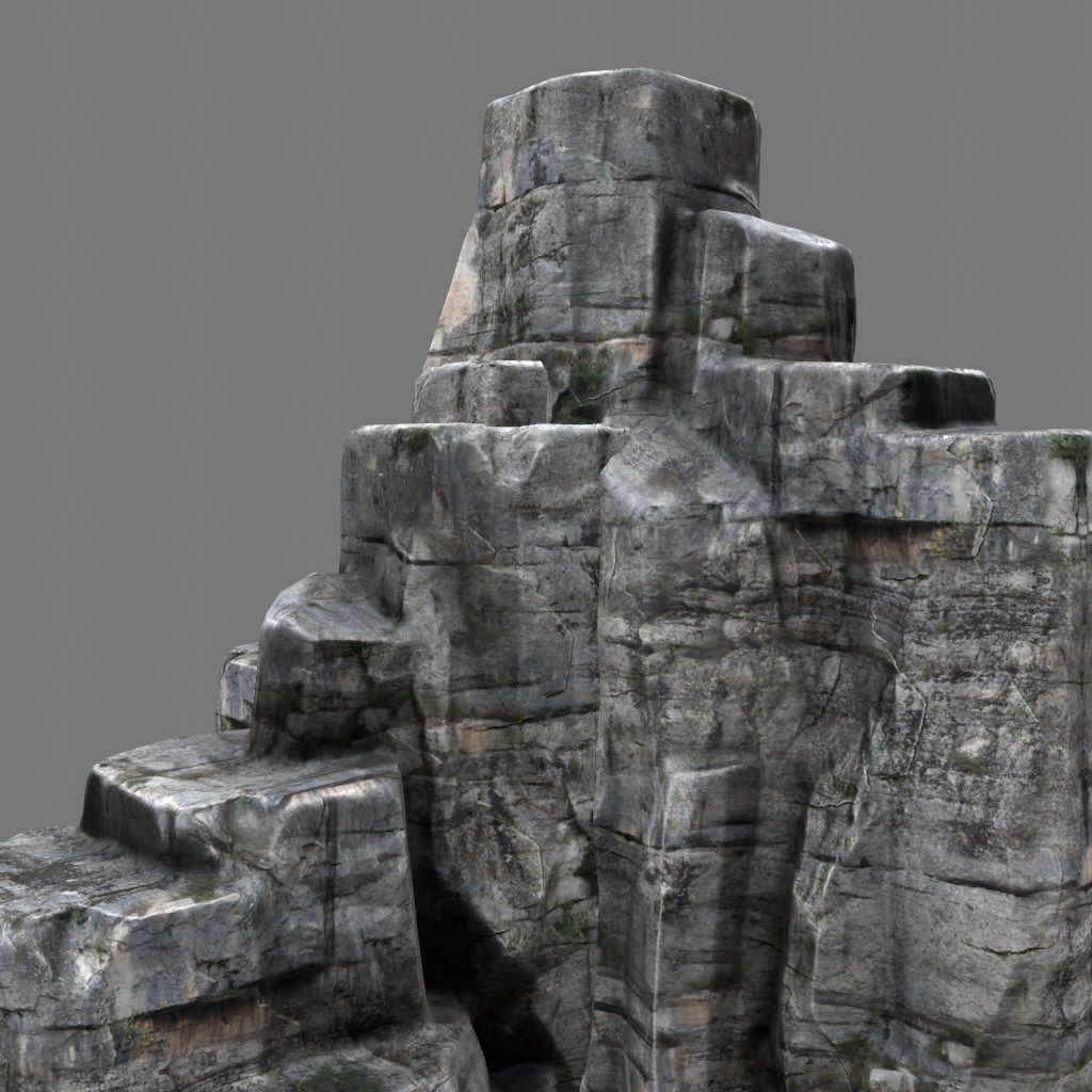 mountain rock formation Low-poly 3D model_8