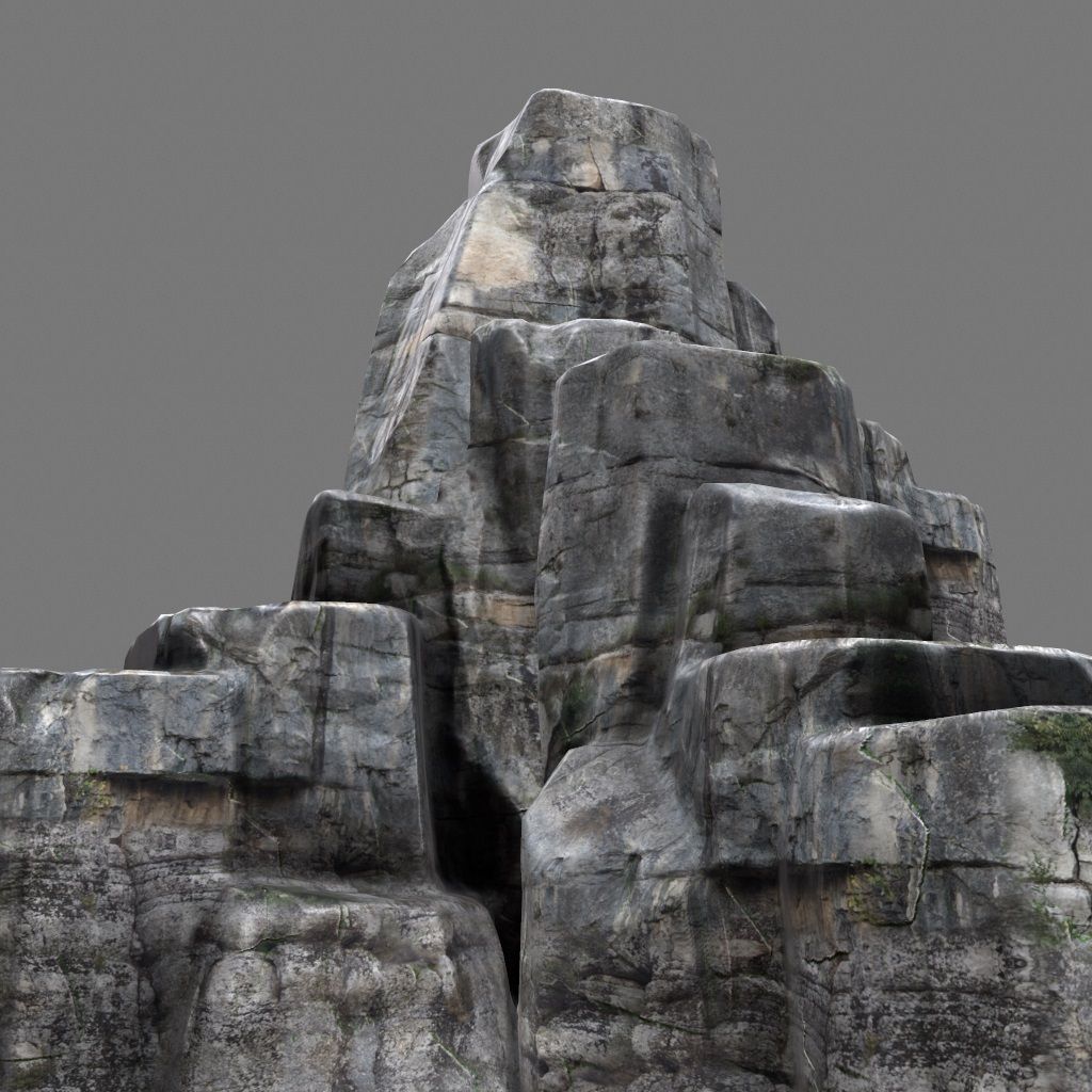 mountain rock formation Low-poly 3D model_10