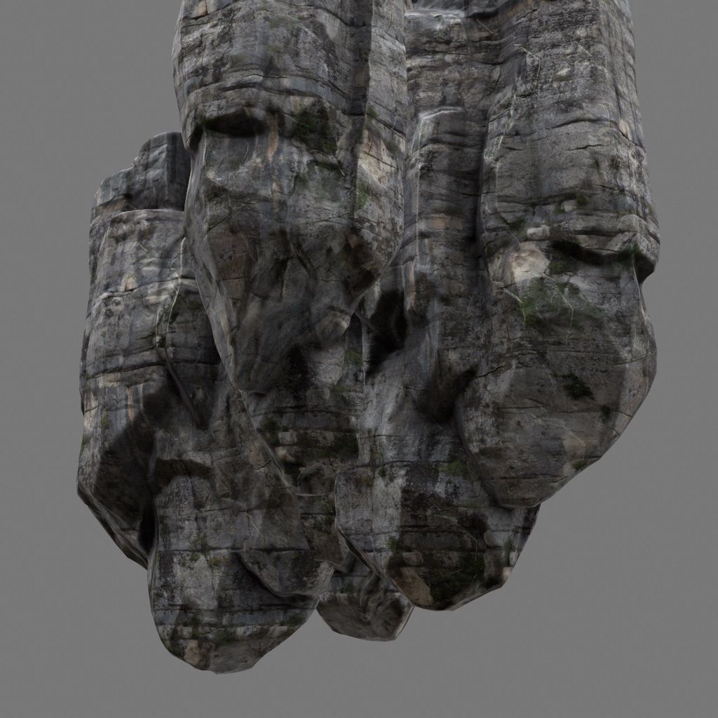 mountain rock formation Low-poly 3D model_11