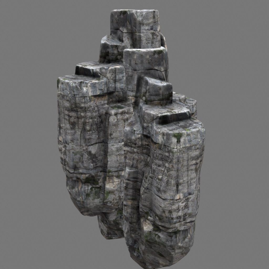 mountain rock formation Low-poly 3D model_9