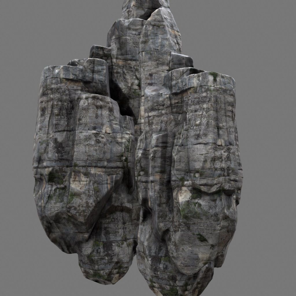 mountain rock formation Low-poly 3D model_5