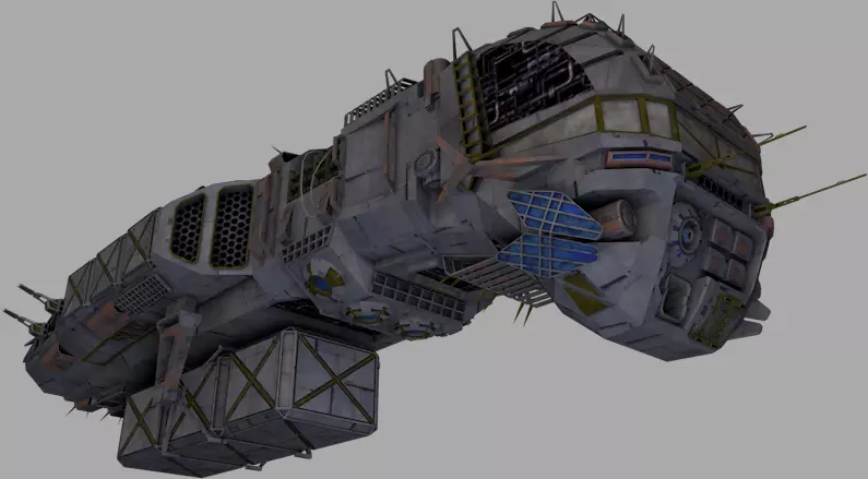 Morena smuggler ship Low-poly 3D model_0
