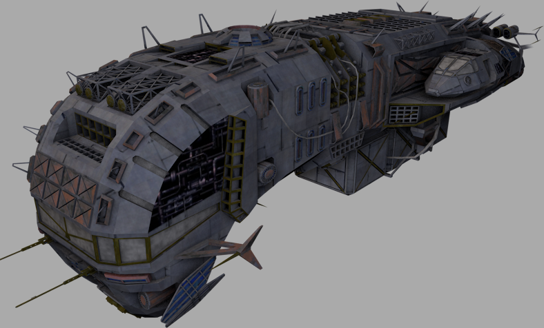 Morena smuggler ship Low-poly 3D model_2