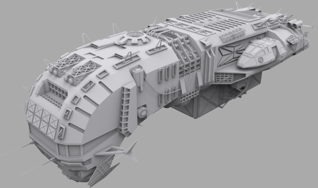 Morena smuggler ship Low-poly 3D model_1