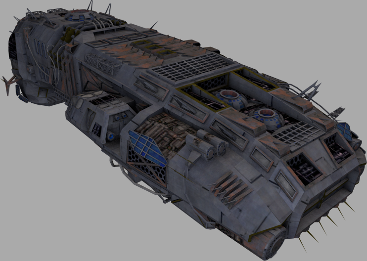 Morena smuggler ship Low-poly 3D model_3