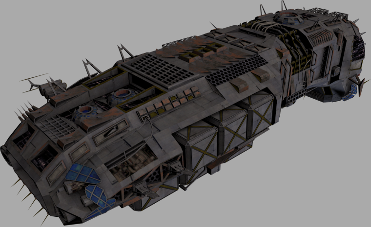 Morena smuggler ship Low-poly 3D model_4