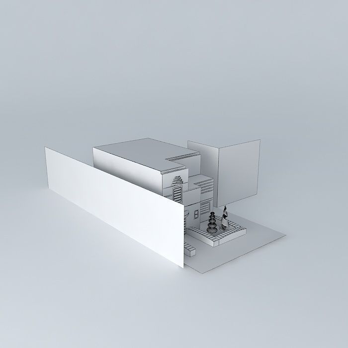 art deco building Free 3D model_3