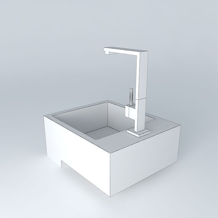 bathroom sink pia de semi encaixe Free 3D model_4