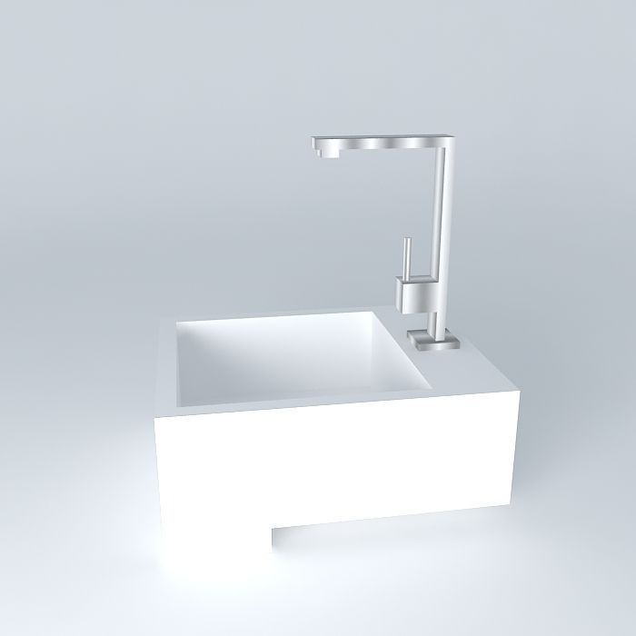 bathroom sink pia de semi encaixe Free 3D model_2
