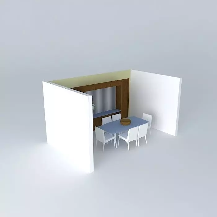 daniorkut room with table and chairs Free 3D model_0