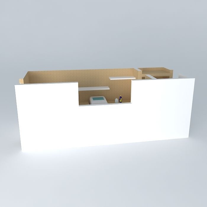 against cardboard box with letter u Free 3D model_2