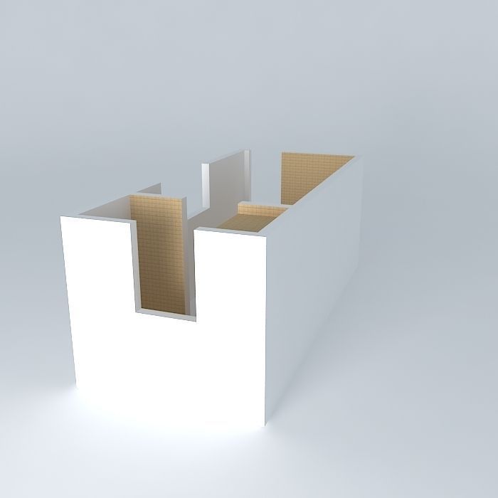 against cardboard box with letter u Free 3D model_1