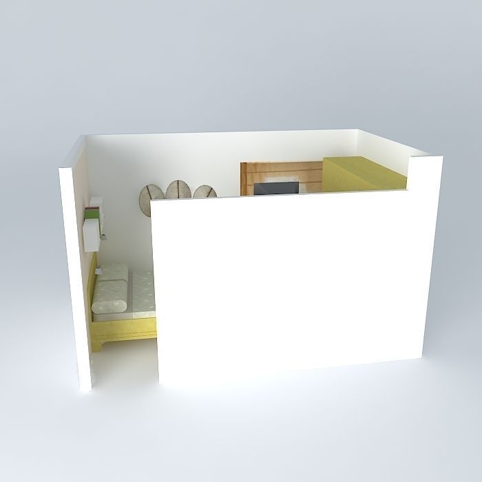 Acarli room with window on side Free 3D model_2