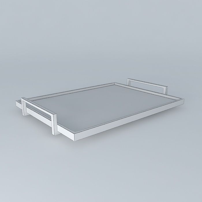 tray tray with metal handles Free 3D model_3