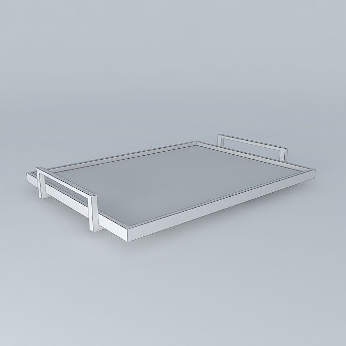 tray tray with metal handles Free 3D model_4
