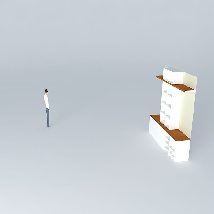 bookcase bookshelf Free 3D model_2