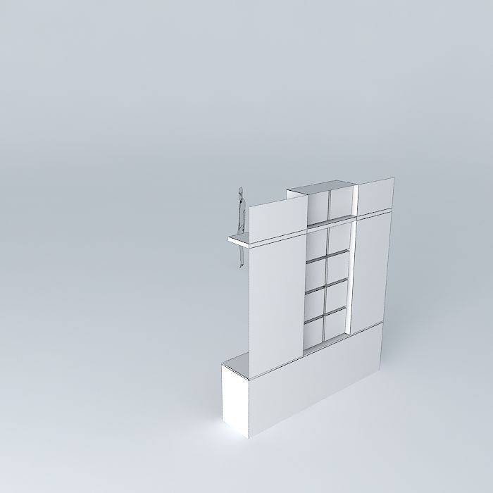 bookcase bookshelf Free 3D model_4