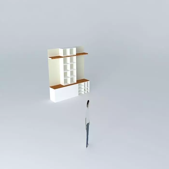 bookcase bookshelf Free 3D model_0