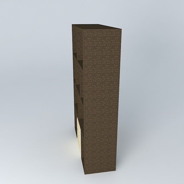 Guided bookshelf with ottoman ottoman Shelf with Guio Free 3D model_2