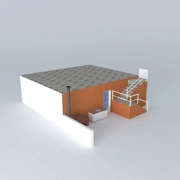lucianaorkut house with stairs and roof Free 3D model