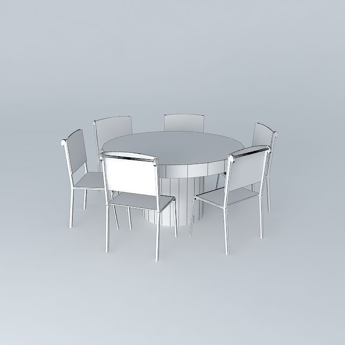dinner table dining table Free 3D model_4