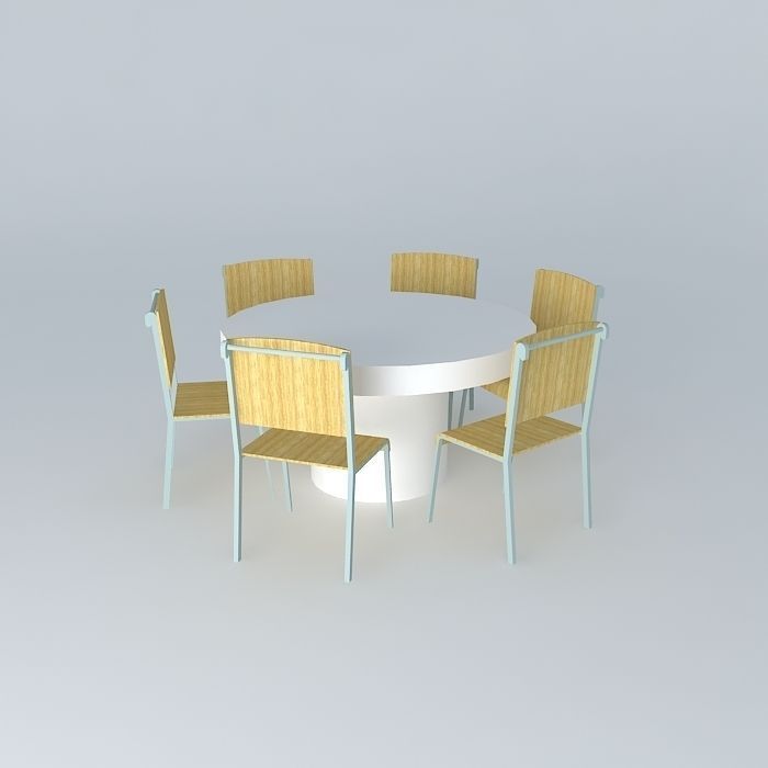 dinner table dining table Free 3D model_1