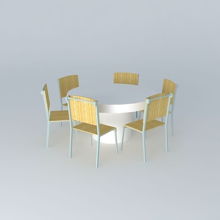 dinner table dining table Free 3D model_2